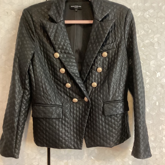 Generation Love Jackets & Blazers - Generation Love Angie Vegan Faux Leather Blazer
